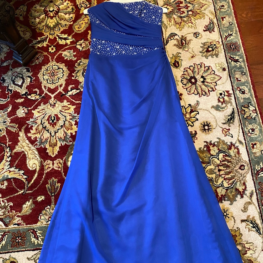 Impressions Royal Blue Maxi Dress with Beading